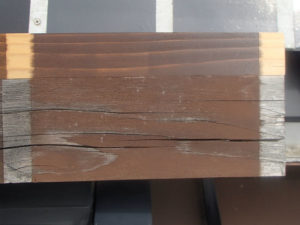 木材保護塗料　屋外暴露試験約3年後